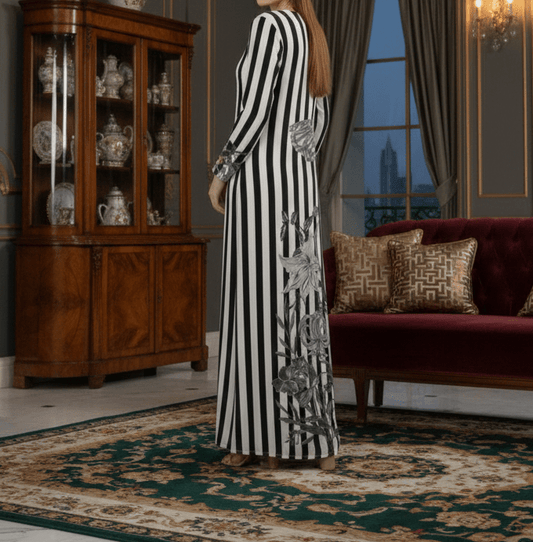 🌺 Floral Noir Kaftan