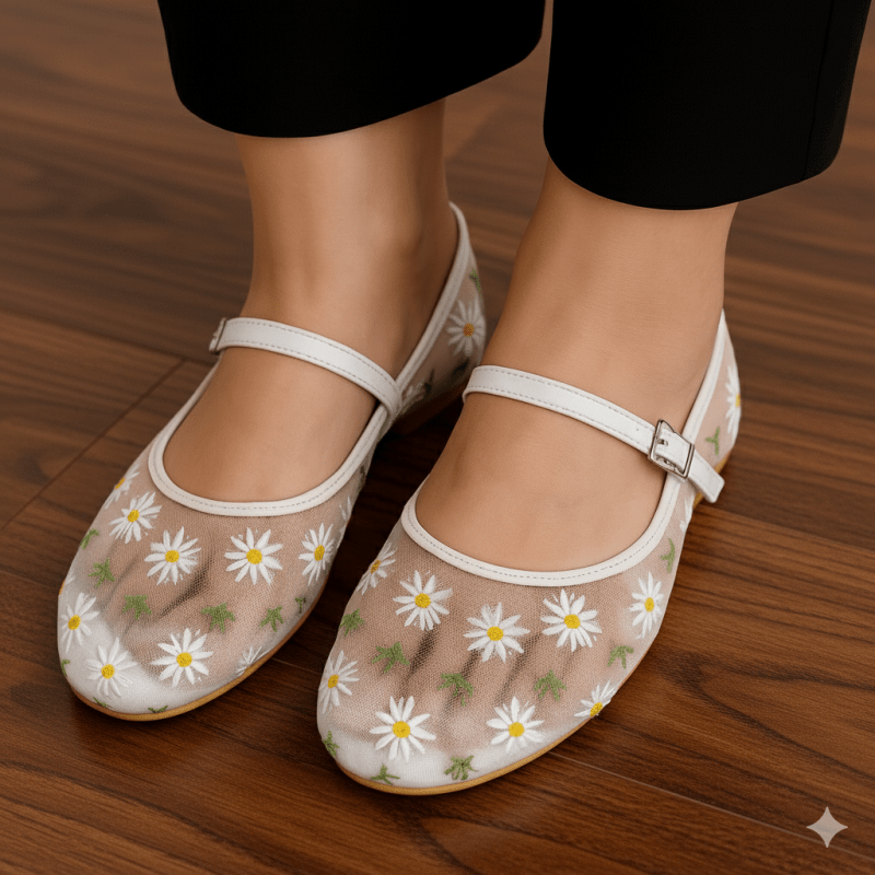 Sunlit Daisy Net Pumps