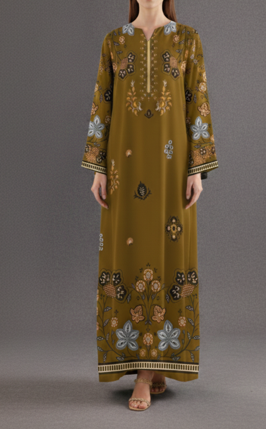 Mehr-e-Olive Bloom Kaftan