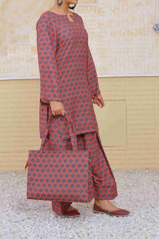 Ajrak Flame  UnStitched X KHUSSA (COMBO SET)