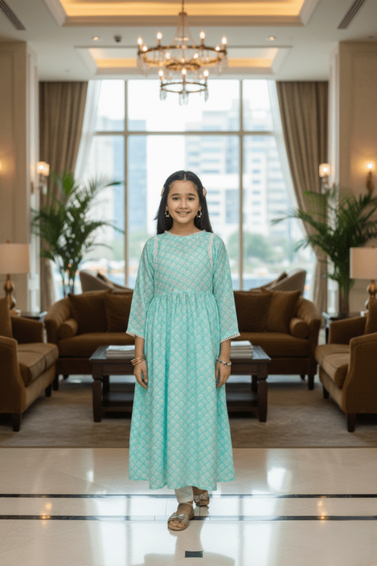 ❄️ Aqua Grace Long Frock