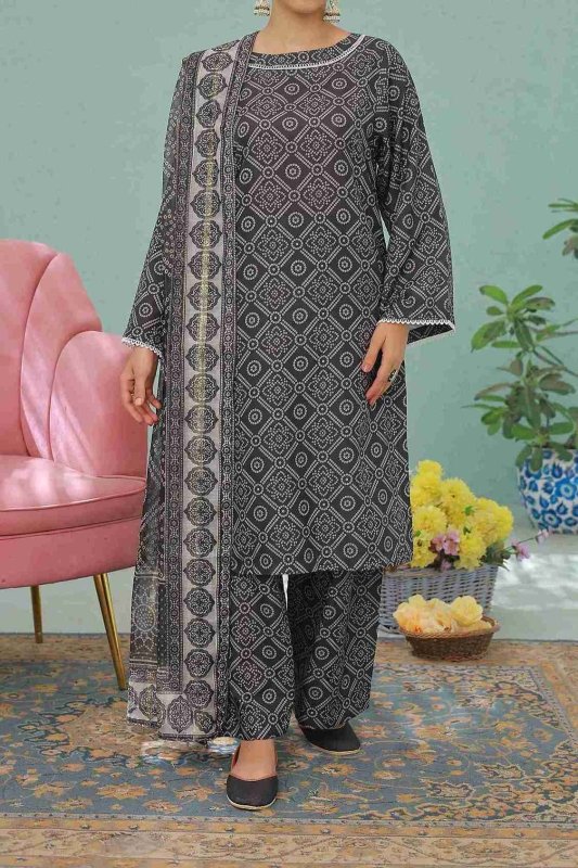 Chic Charcoal UnStitched X KHUSSA (COMBO SET)