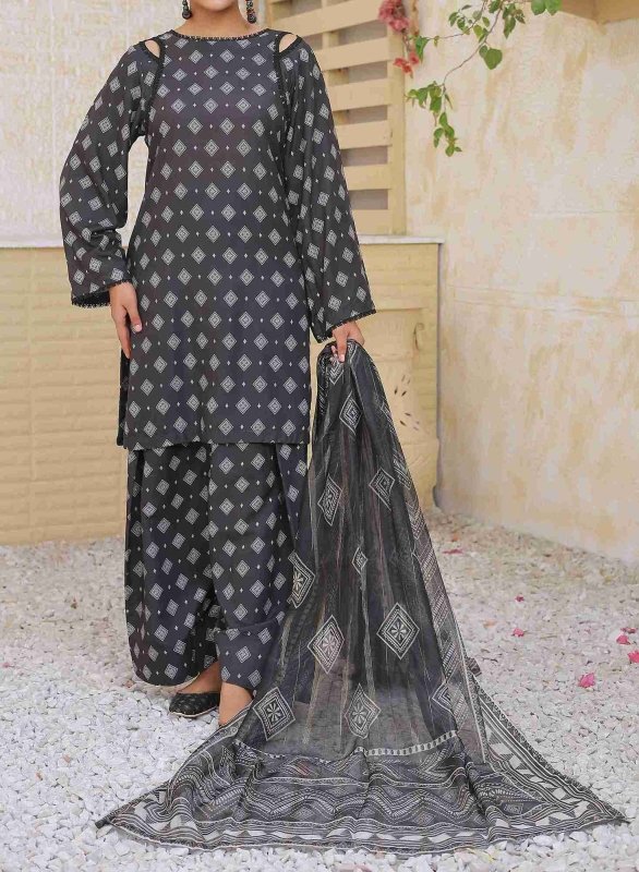 Graphite Glow (Farsh Shalwar) Stitched X KHUSSA (COMBO SET)