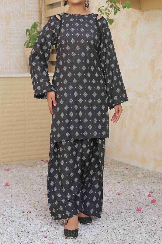 Graphite Glow (Farsh Shalwar) Stitched X KHUSSA (COMBO SET)