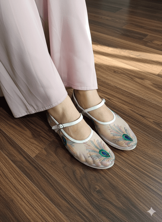 Peacock Whisper Net Pumps