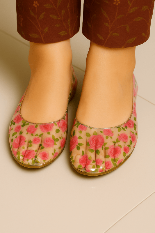 Rosette Garden Transparent Pumps