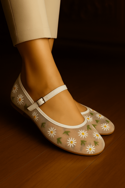 Sunlit Daisy Net Pumps